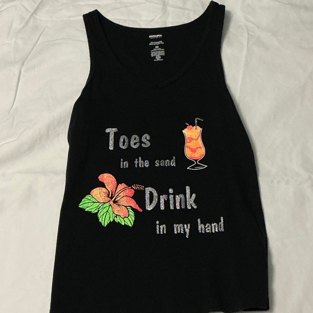 Sonoma Black Ribbed Tank Top